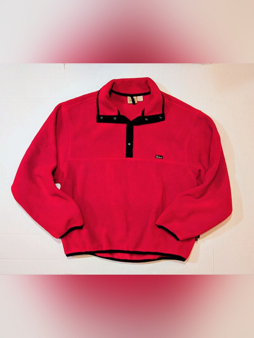Woolrich Men's Polartec Red Fleece 1/4 Zip Mock Neck Sweatshirt (L)